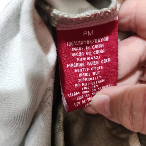 Caribbean joe women's dress colored button down front sleeveless petite medium - Picture 4 of 4